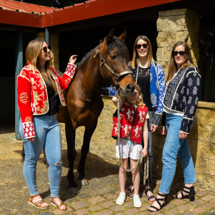 Veste bleue patchwork – Image 7